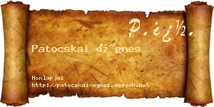 Patocskai Ágnes névjegykártya